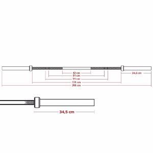 Barra olímpica ATX® para Mujeres,  200cm / 15kg, cromada