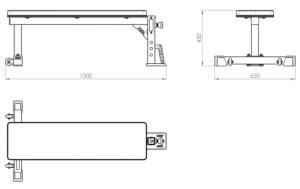 ATX® Banco plano con soporte para accesorios