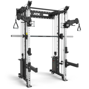 ATX® Estación de cruce de poleas con Multipower y 2 columnas de peso de 90kg - montaje en pared