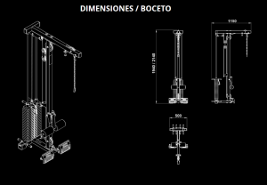 ATX® Estación de poleas para jaulas PRX-660 - columna de pesos de 115kg