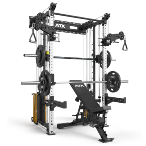 ATX® Estación de cruce de poleas con Multipower y 2 columnas de peso de 90kg - montaje en pared