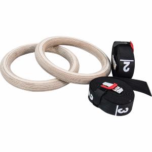 ATX® Anillas de gimnasia de madera + correas