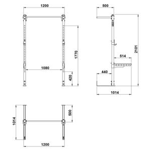 ATX® - Half Rack - Media jaula de montaje en pared