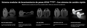 ATX® Octa-Dumbbells 2 x 24 kg - Mancuernas octagonales ajustables - soporte de almacenamiento incluido