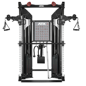 ATX® Estación de tracción por cable: extra ancha con 2 columnas de pesas enchufables de 90 kg y accesorios.