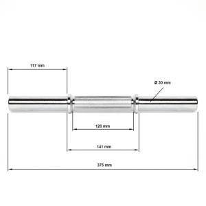 Barra de mancuerna - 30 mm x 375 mm - Grabación suave