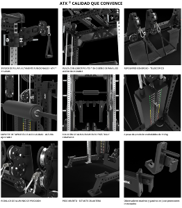 ATX® Multi Pull Rack 2.0 con 2 columnas de pesos de 110 kg
