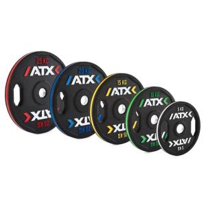 ATX® Discos de peso de 50 mm - Color Stripes de 5 a 25 kg - código de color internacional