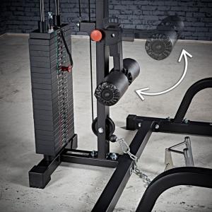 ATX® Máquina de musculación - Multipress tipo smith 30mm - con estación de poleas con placas de peso