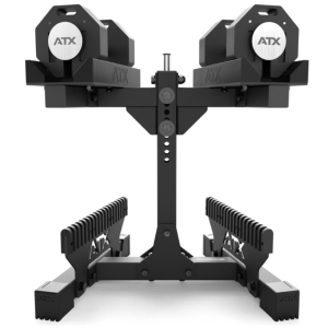 ATX® Octa-Dumbbells 2 x 24 kg - Mancuernas octagonales ajustables - soporte de almacenamiento incluido