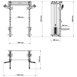 ATX® Wall Cable Half Rack - Medio rack con cruce de poleas para montaje en pared 