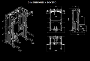 ATX® Multi Pull Rack 2.0 con 2 columnas de pesos de 110 kg