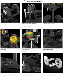 ATX® Octa-Dumbbells 2 x 24 kg - Mancuernas octagonales ajustables - soporte de almacenamiento incluido