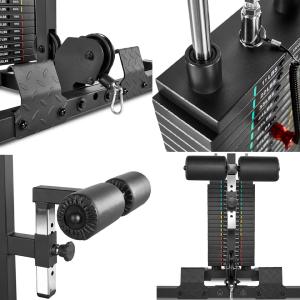 ATX® Estación completa POWER RACK PRX-510 con estación de poleas con pesas enchufables de 100 kg - Altura 198 CM