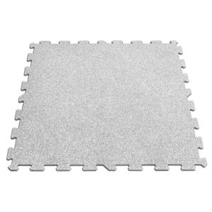 Placa de caucho tipo puzzle, placas de 956 x 956 x 8 mm, color gris/blanco