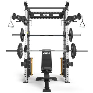 ATX® Estación de cruce de poleas con Multipower y 2 columnas de peso de 90kg - montaje en pared