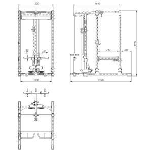 ATX® POWER RACK PRX 780 con estación de poleas PRO - carga con discos