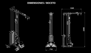 ATX® Estación de poleas para multipower MPX-780 - con columna de pesos 125 kg