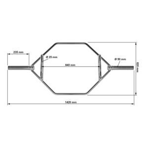 Barra hexagonal de 50 mm, Precio especial por defectos en cromado!