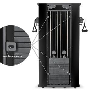 ATX® Máquina de musculación de pared con doble polea funcional - efecto espejo - 2 columnas de peso de 60 kg