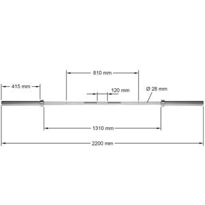 Barra olímpica profesional de 50 mm x 220 cm, cromada