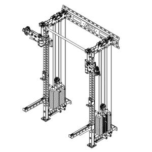 ATX® Wall Cable Half Rack - Medio rack con cruce de poleas para montaje en pared 