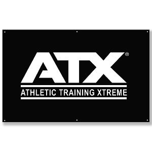 ATX® Banner 200 x 125 cm - Logotipo ATX® blanco sobre fondo negro